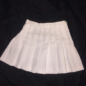 American Apparel White Gabardine Tennis Skirt